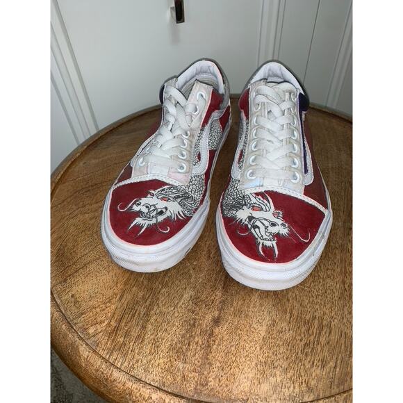 Vans Dragon Design Sneakers Multicolor Unisex Size 6.5/8 Casual Shoes - Picture 2 of 9
